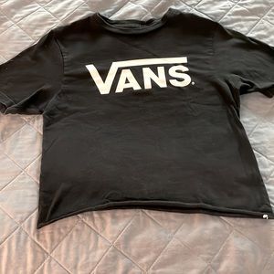 Vans black small cropped tee